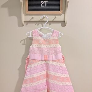 Jessica Ann Pink and Cream Lace Dress